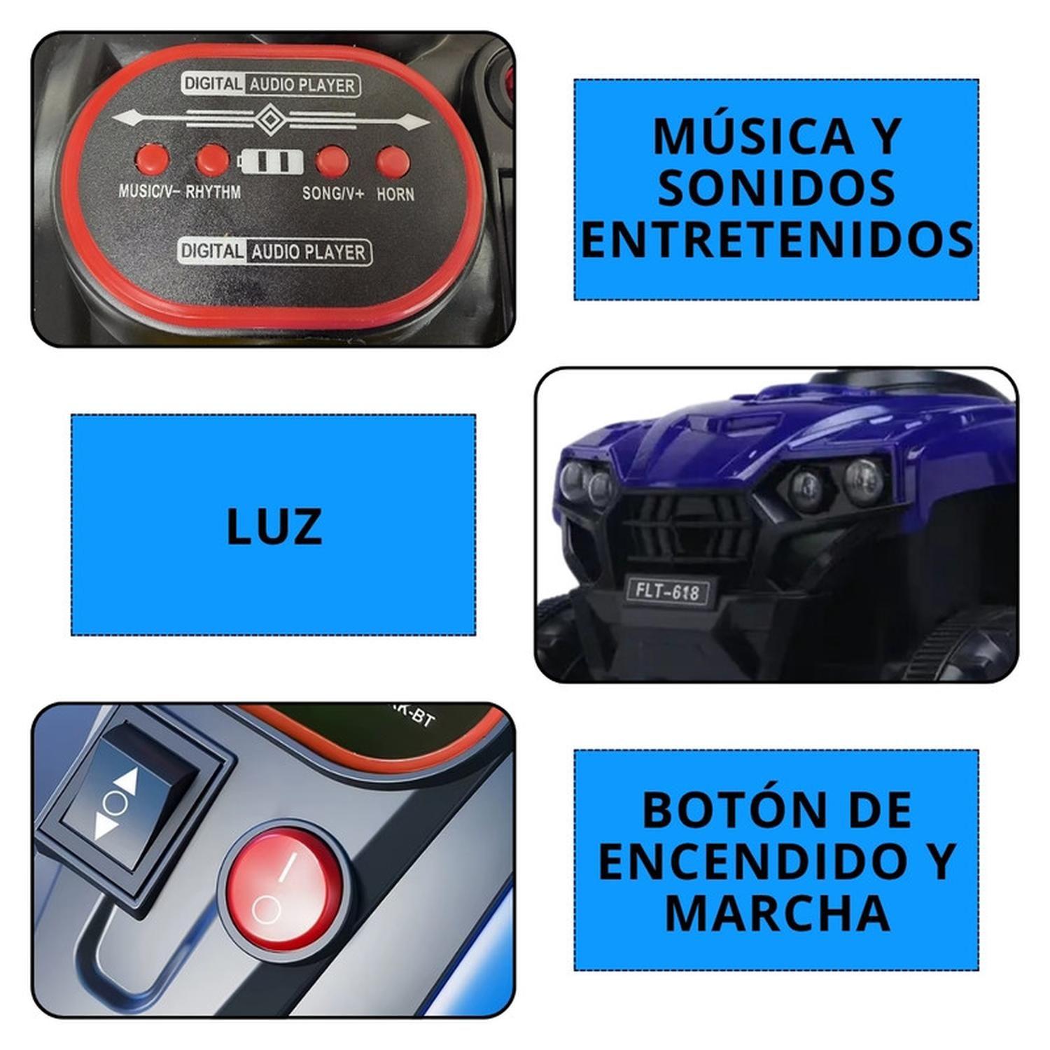 Cuatrimoto Auto Electrico Infantil Luz Sonido Bateria Blue-3
