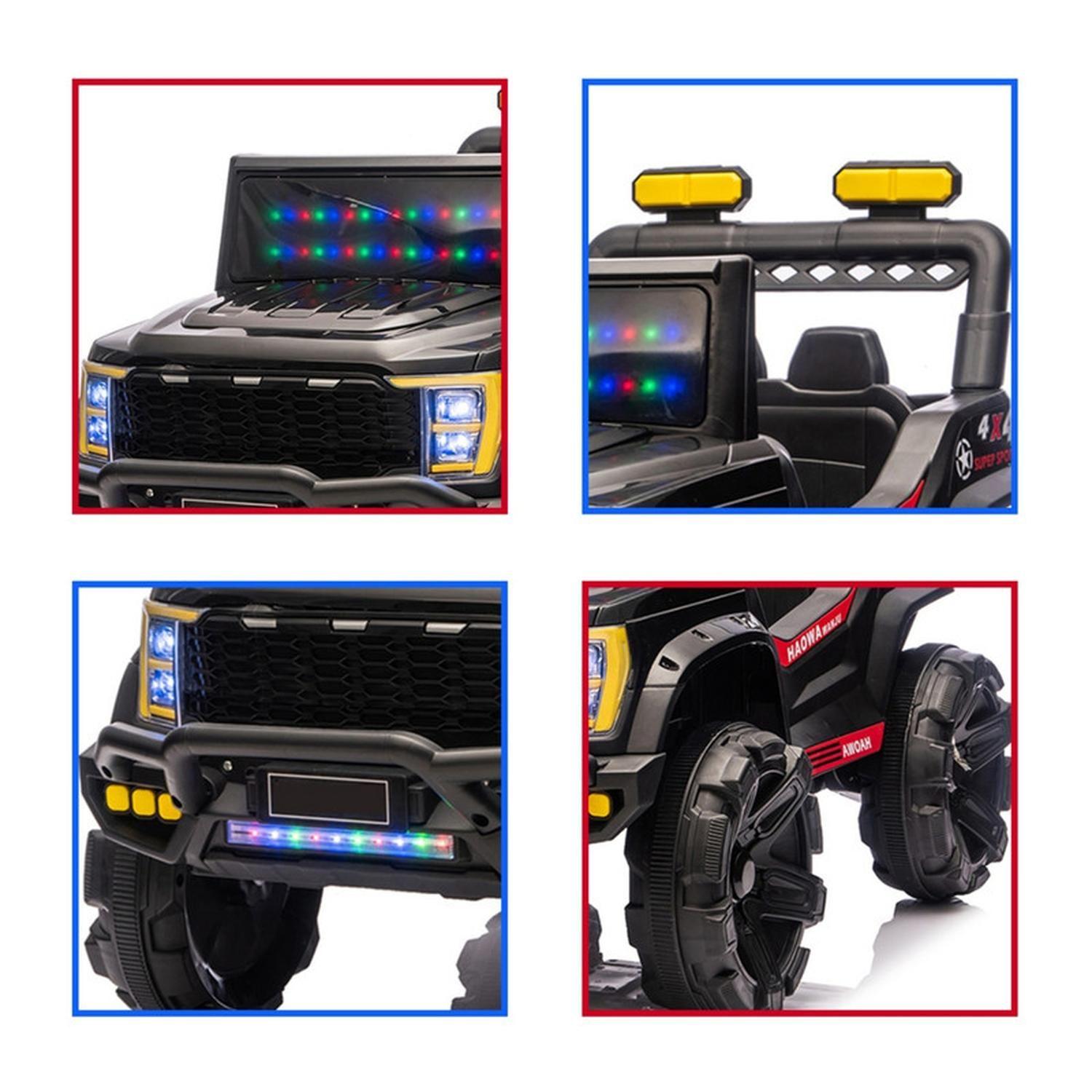 Auto Eléctrico Infantil Jeep Storm Batería Control Negro-4