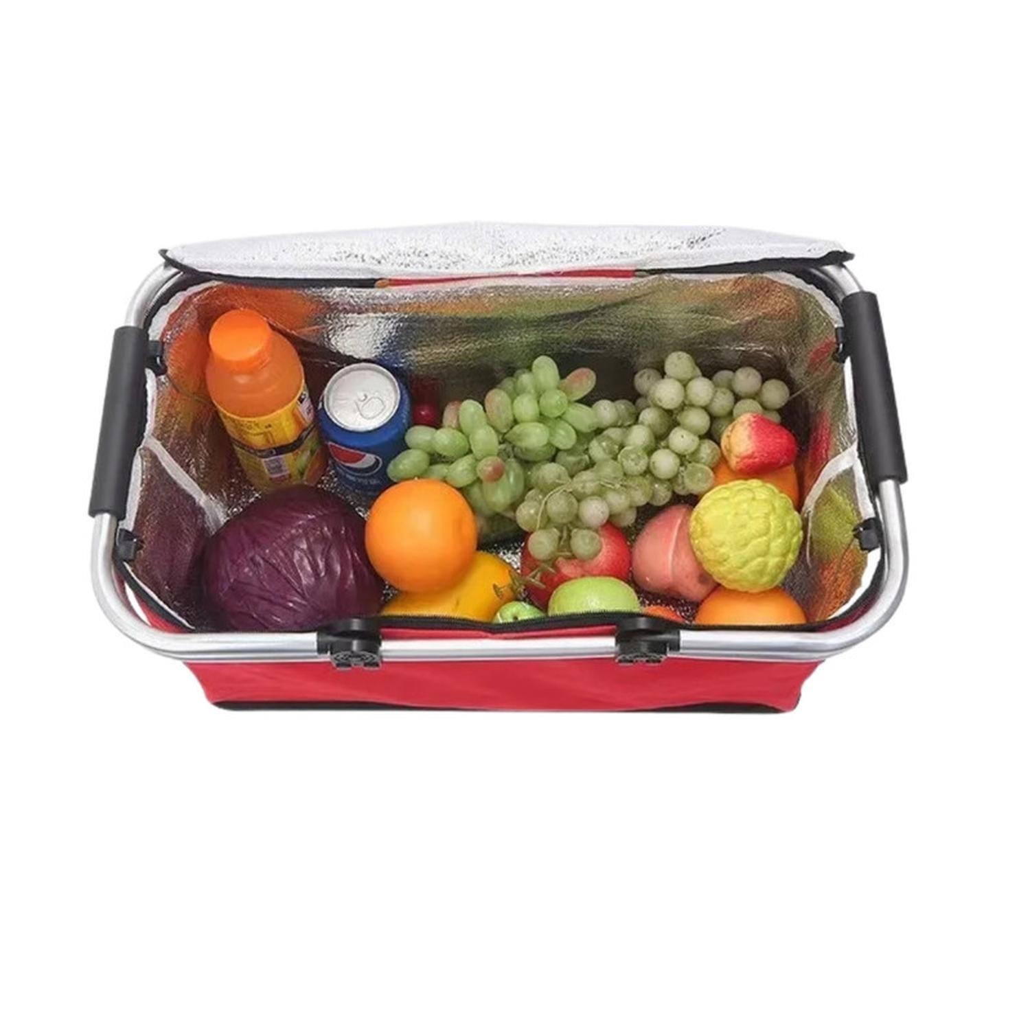 Bolso Termico Plegable Rojo Cooler Canasta Picnic-7