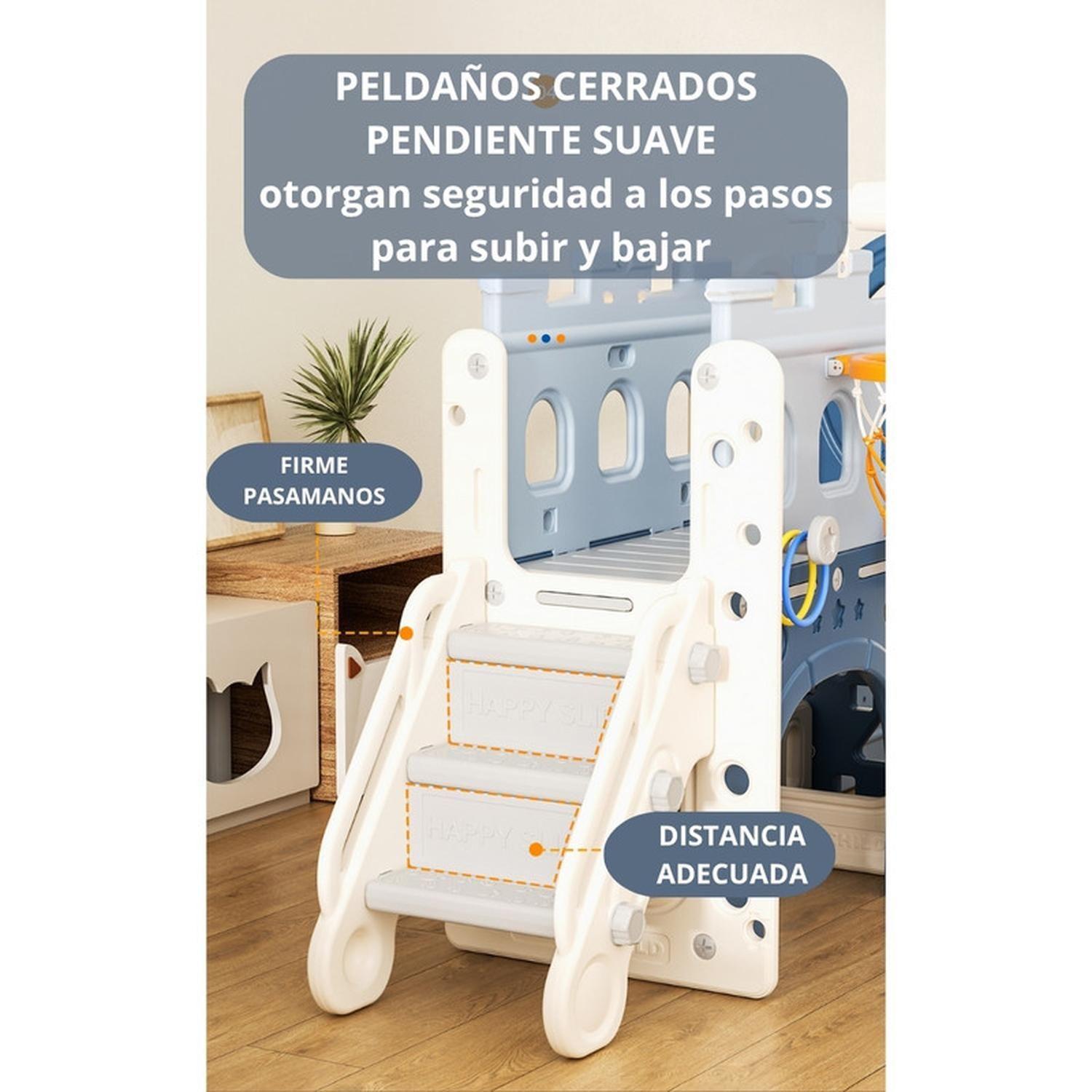 Juego Resbalin Infantil Patio Aro Telescopio Tobogan Azul-4