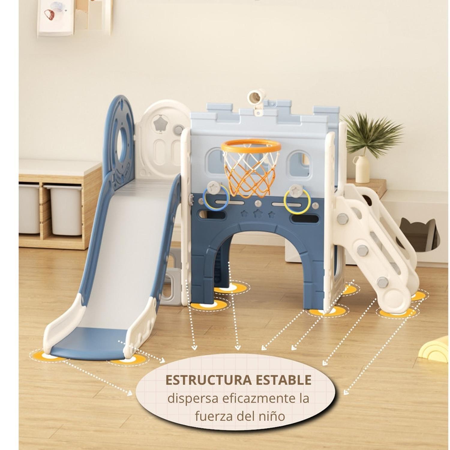 Juego Resbalin Infantil Patio Aro Telescopio Tobogan Azul-6