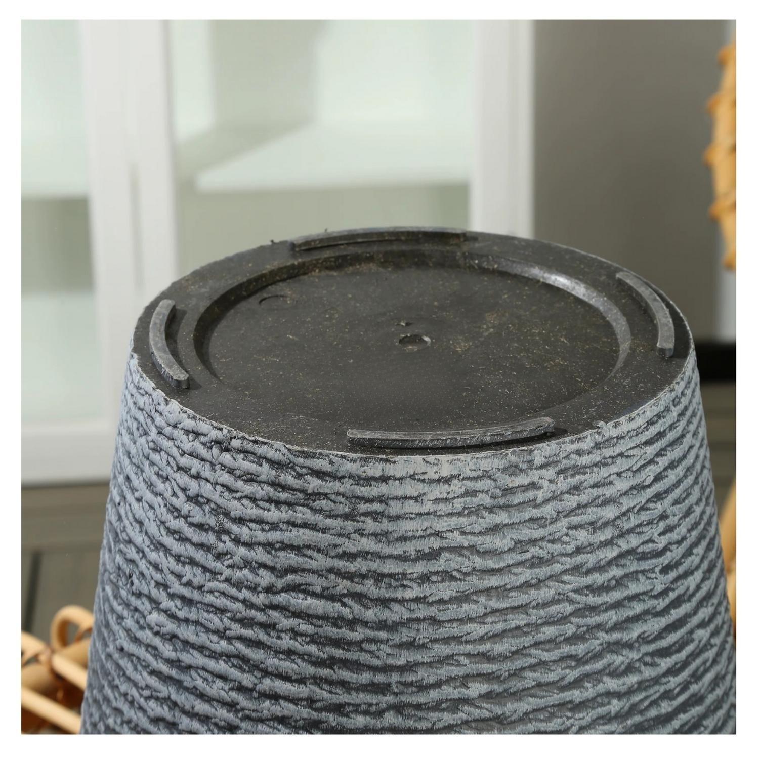 Macetero Grande. Simil Piedra. 42X42X42 Cm. Gris-5