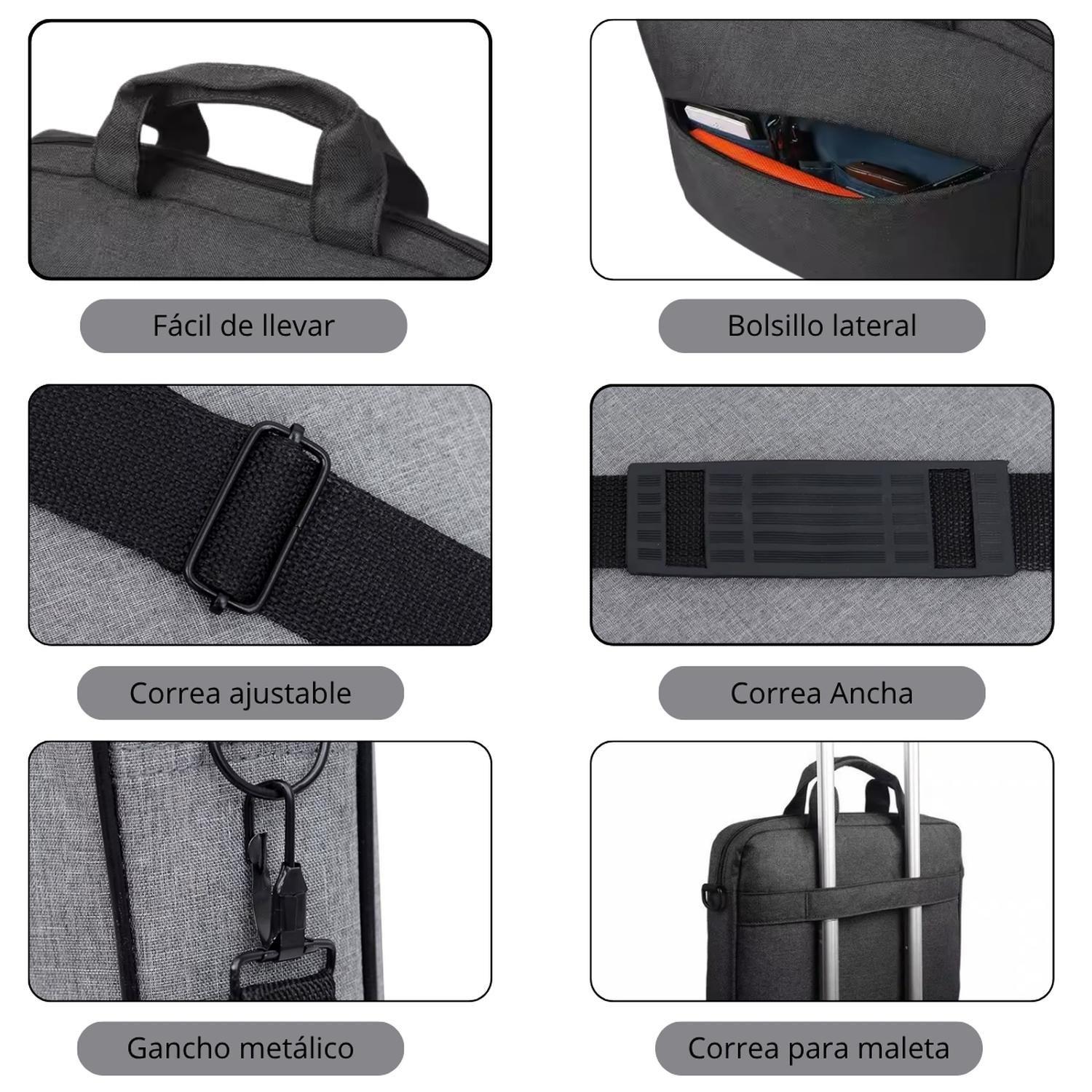 Bolso Notebook 15,6 Negro 41X31X7Cm Laptop Maletin Acolchado-4