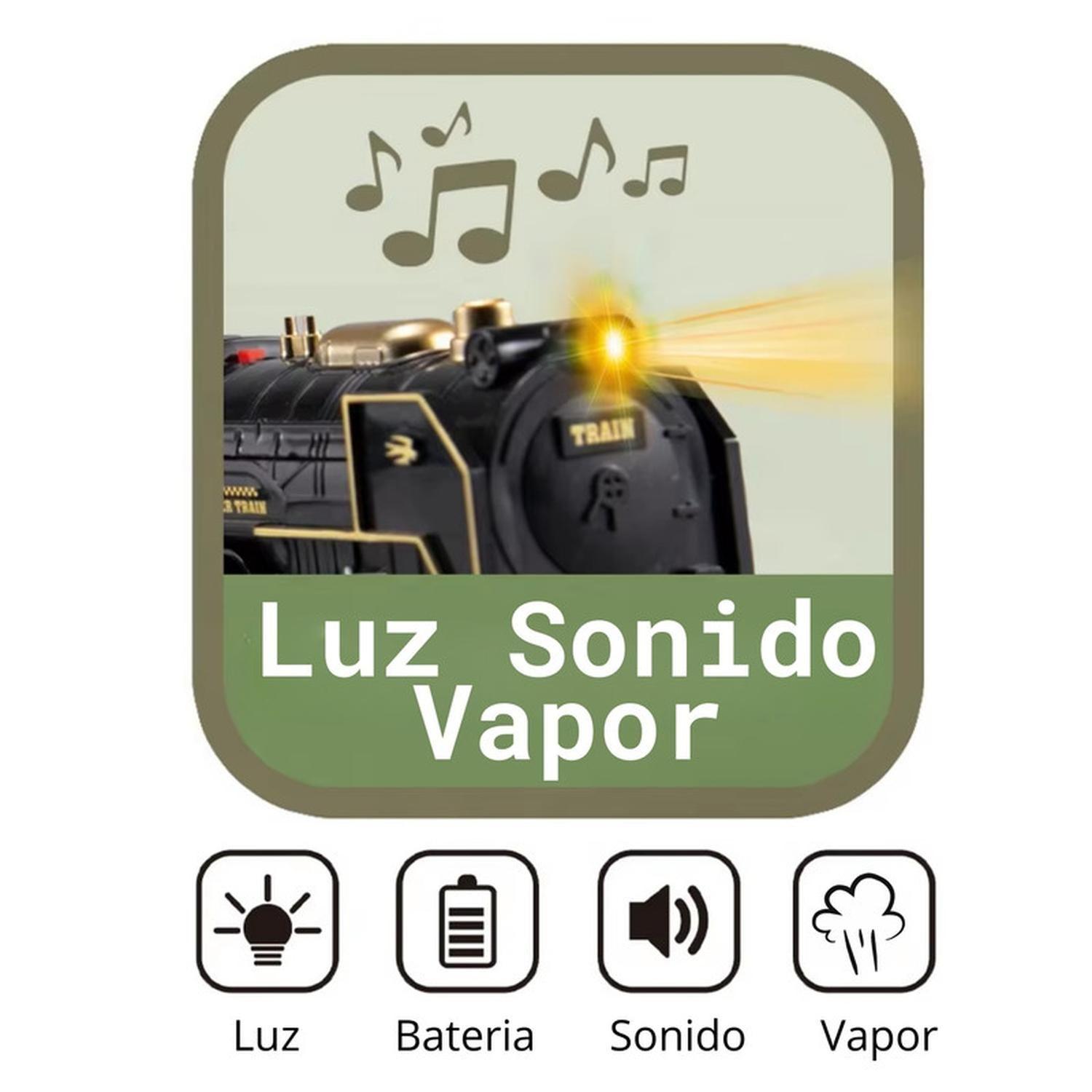 Tren De Juguete Pista 4 Vagones Rescate Luz Sonido Humo-7