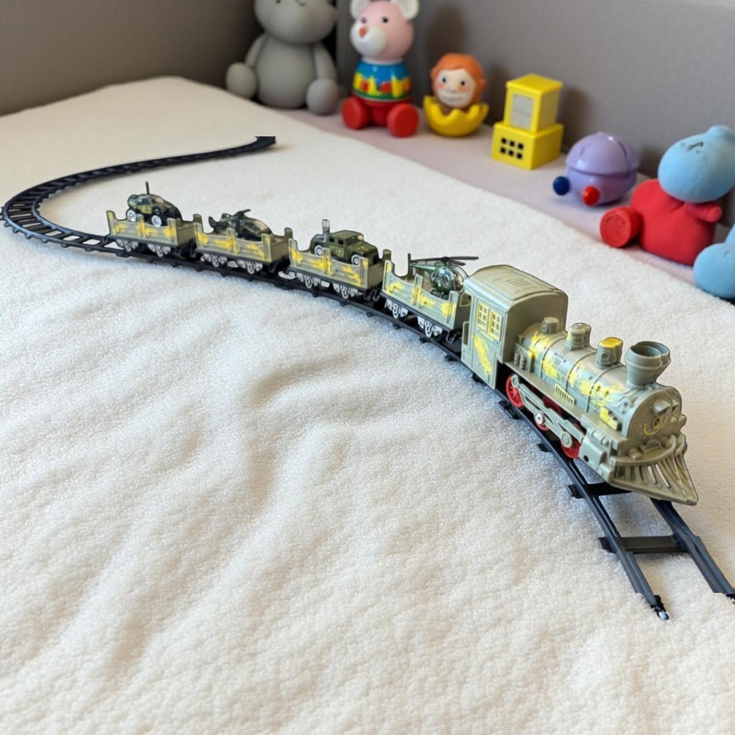 Tren De Juguete Pista 4 Vagones Rescate Luz Sonido Humo-3