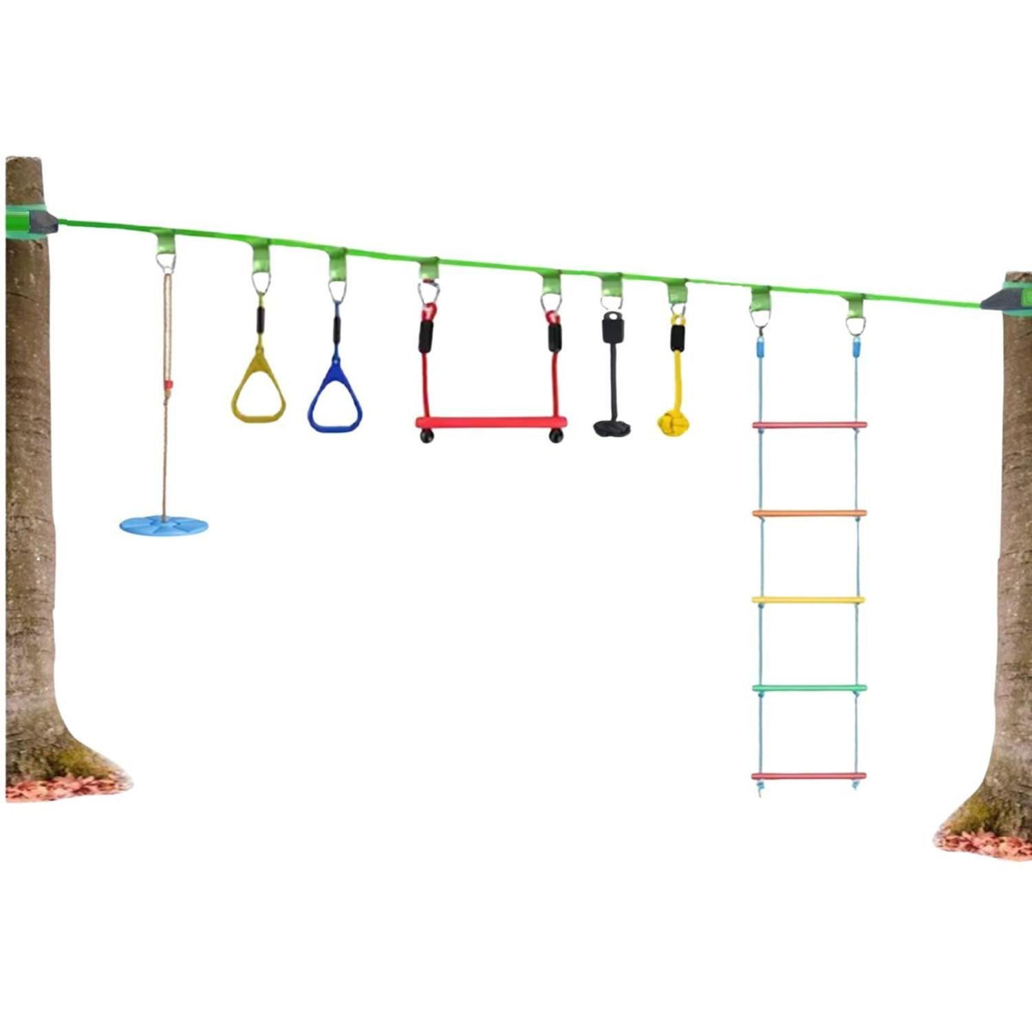 Juego Obstáculos Carrera 7 Kit Slackline Ninja Warrior Niños-7