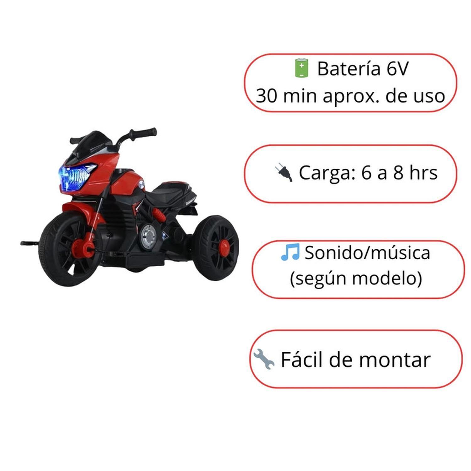 Moto Niño Antivuelco A Bateria Recargable Luz Y Sonido Red-2