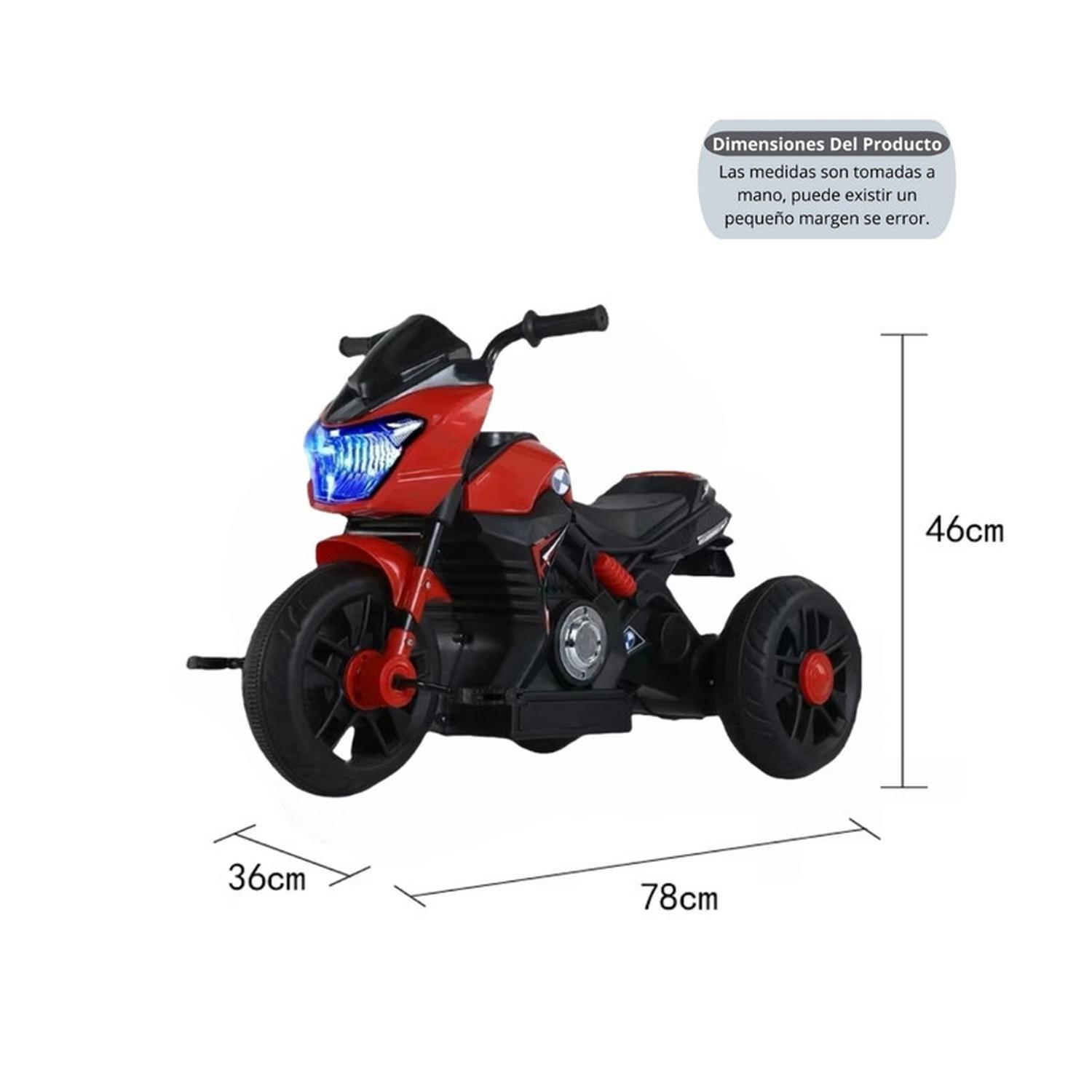Moto Niño Antivuelco A Bateria Recargable Luz Y Sonido Red-4