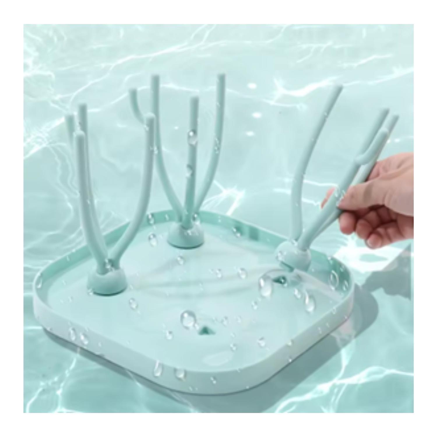Secador Escurridor Organizador Mamaderas Biberones Celeste-2