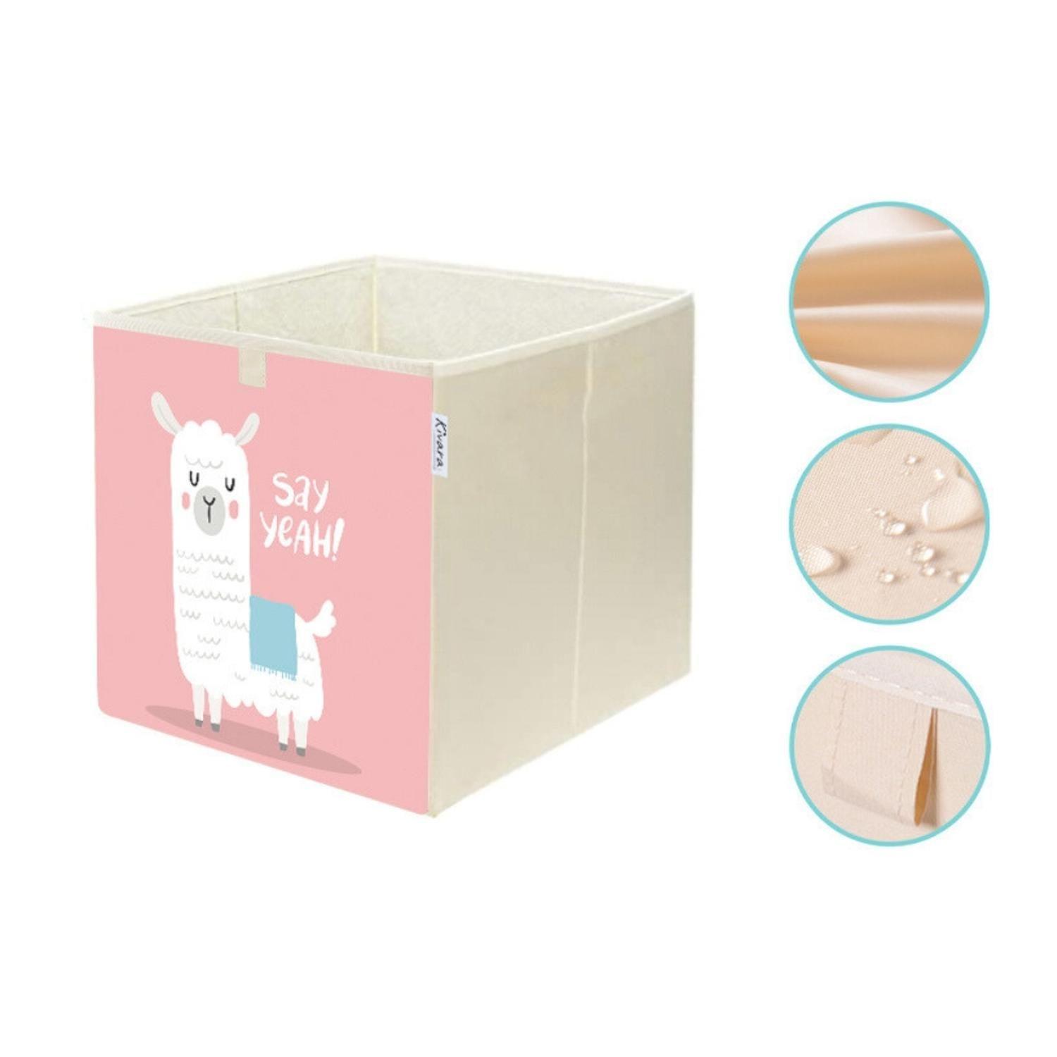 Caja Organizador Juguetes Ropa Infantil Kivara Llama Yeah-1