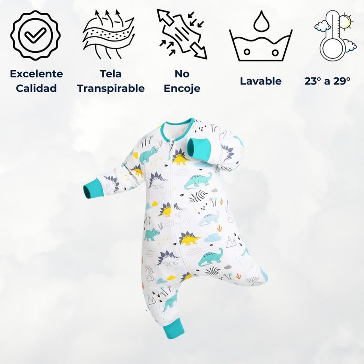 Saquito Dormir Bebe Tog 1,0 Con Pie Algodon Liviano Dino-3