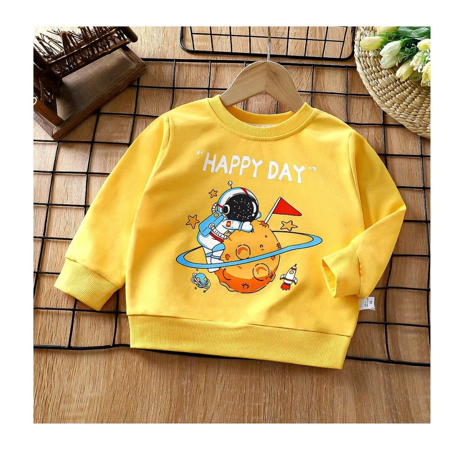 Poleron Infantil Algodon Diseño Happy Day Amarillo-1