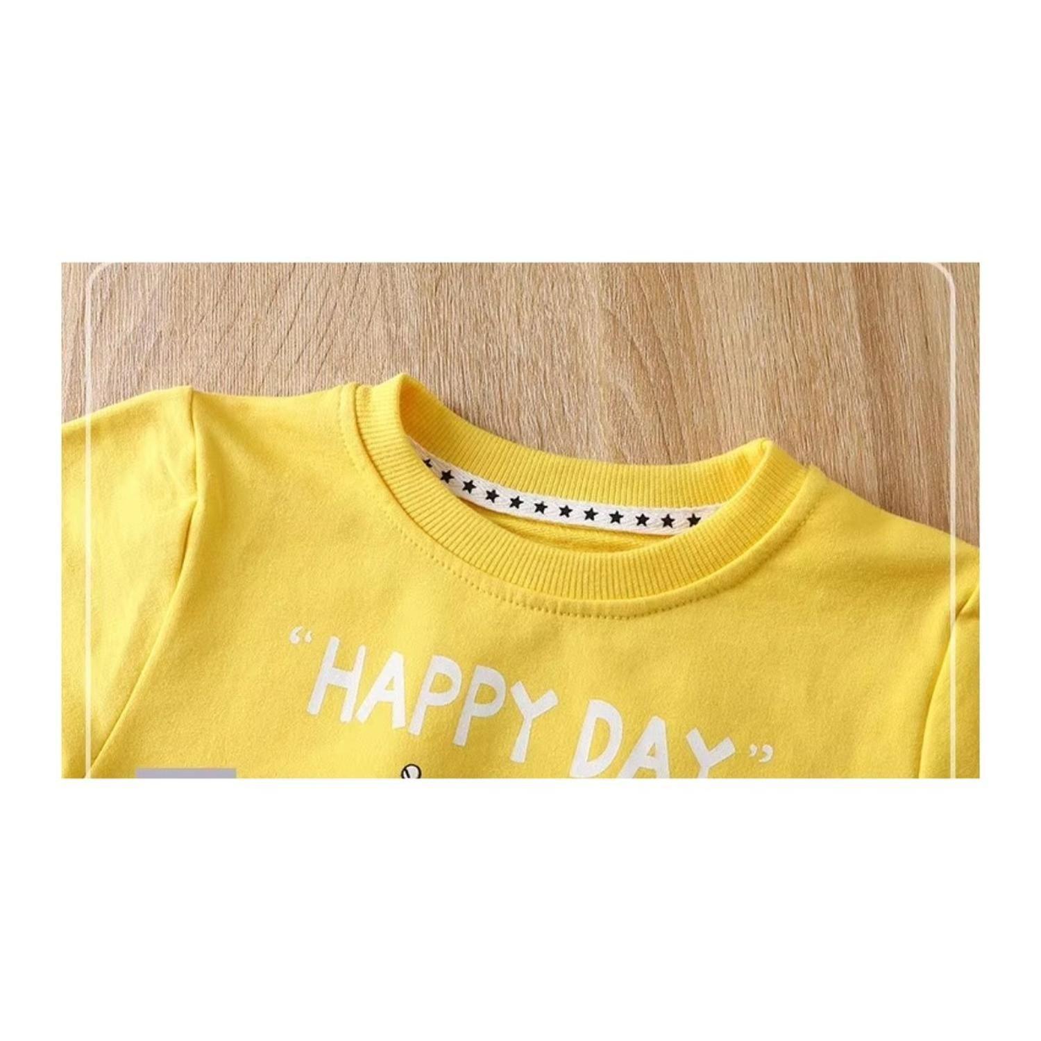 Poleron Infantil Algodon Diseño Happy Day Amarillo-2