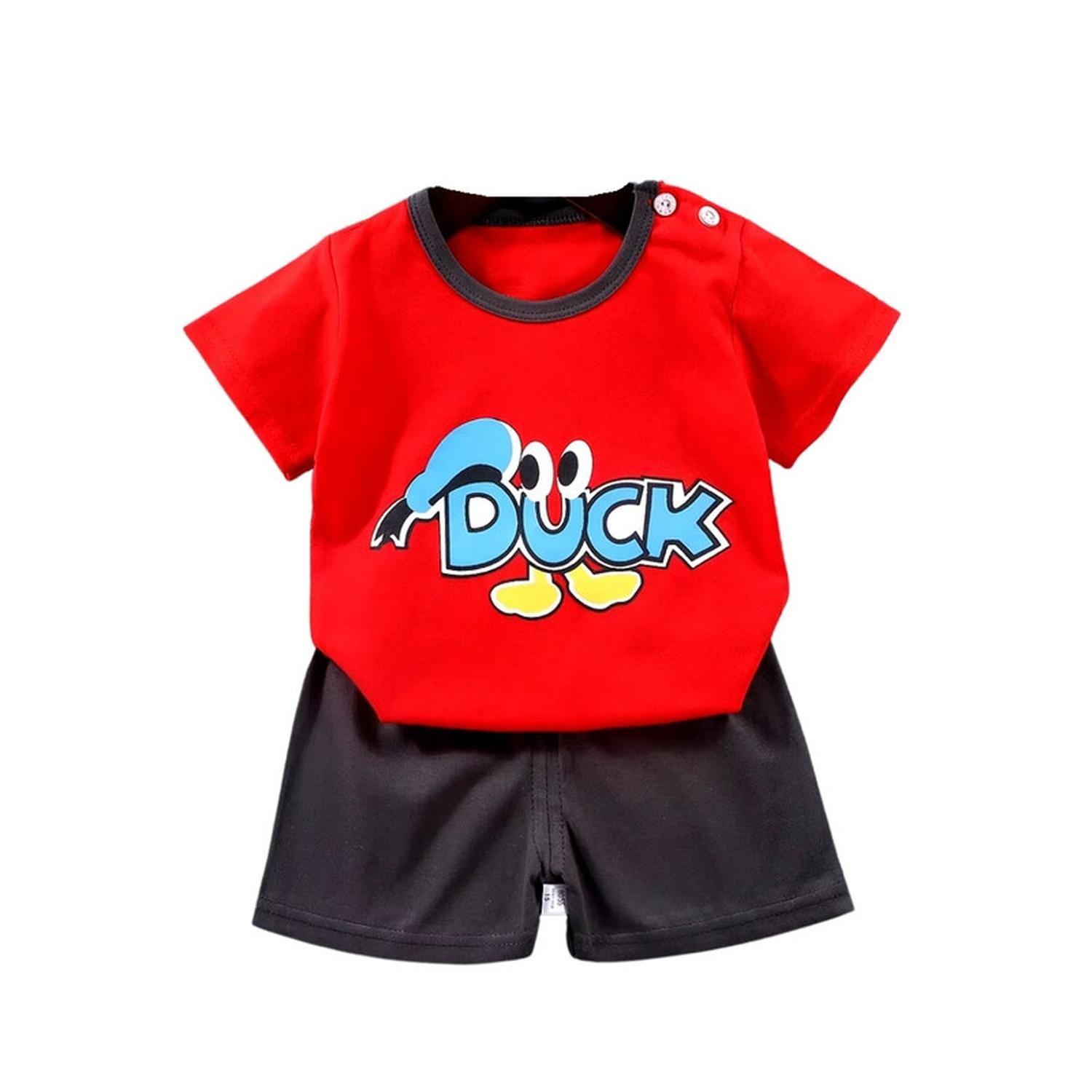 Pijama Niño Algodon Manga Corta Short Duck-0