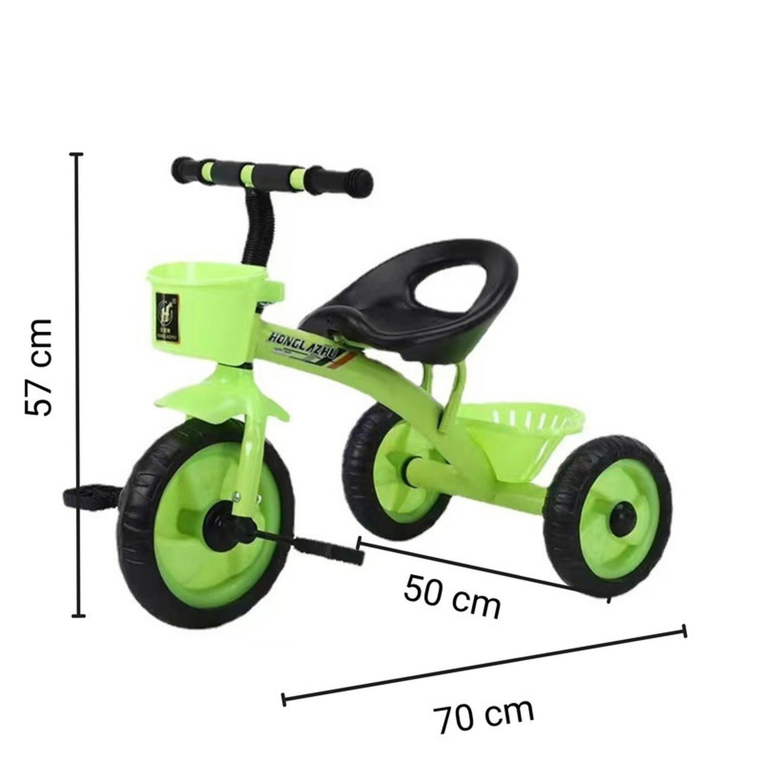 Triciclo Infantil Bici Con Canastos y Cintas Verde-5