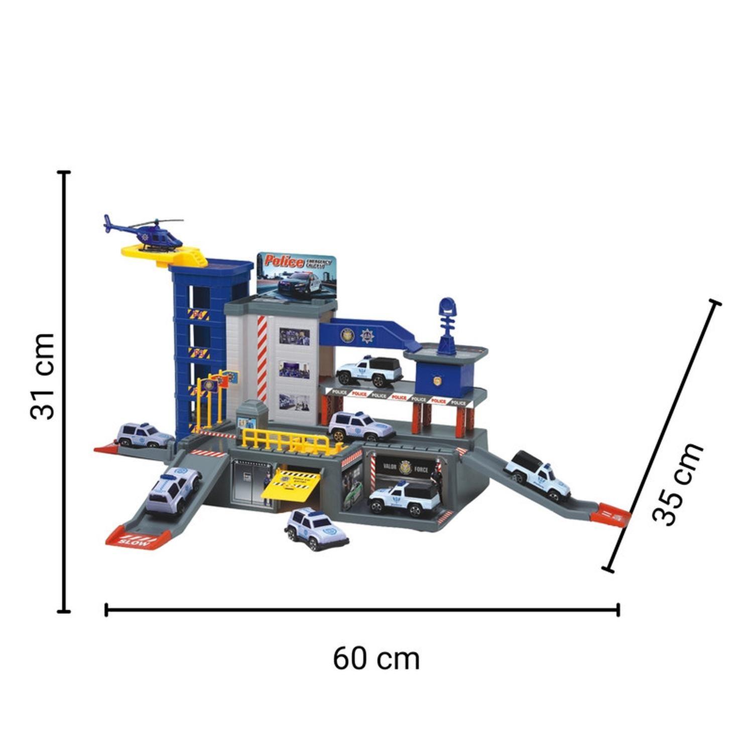 Juego Pista de Autos Estacionamiento Policía con Vehículos-4