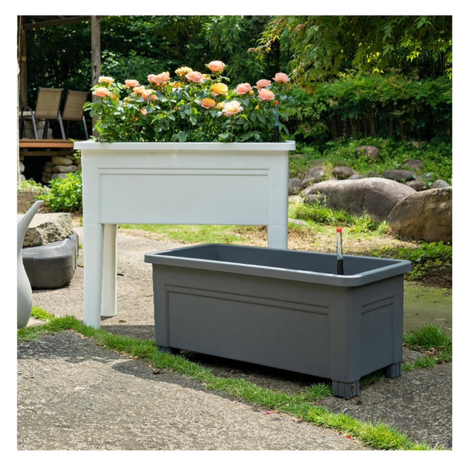 Jardinera Elevada Macetero Para Huerto Con Patas Negro-5