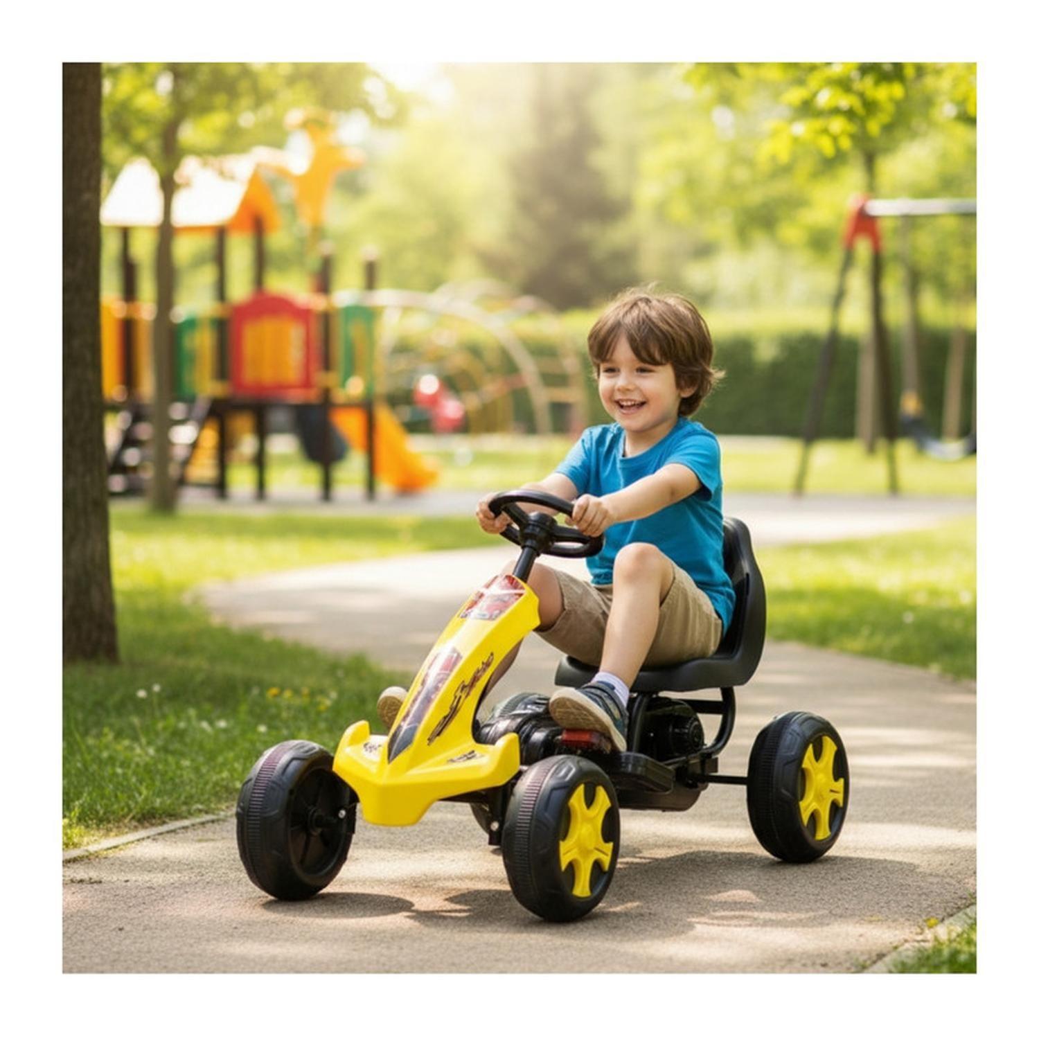 Auto Eléctrico Go Kart Infantil Carrera Volt Amarillo-2