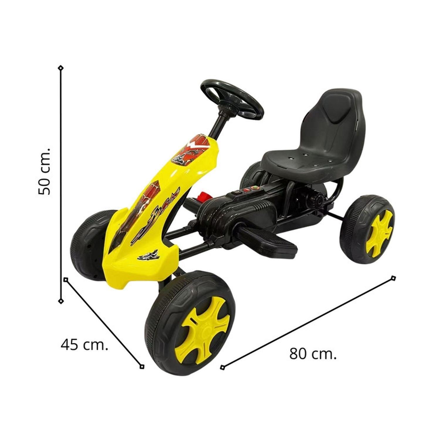 Auto Eléctrico Go Kart Infantil Carrera Volt Amarillo-4