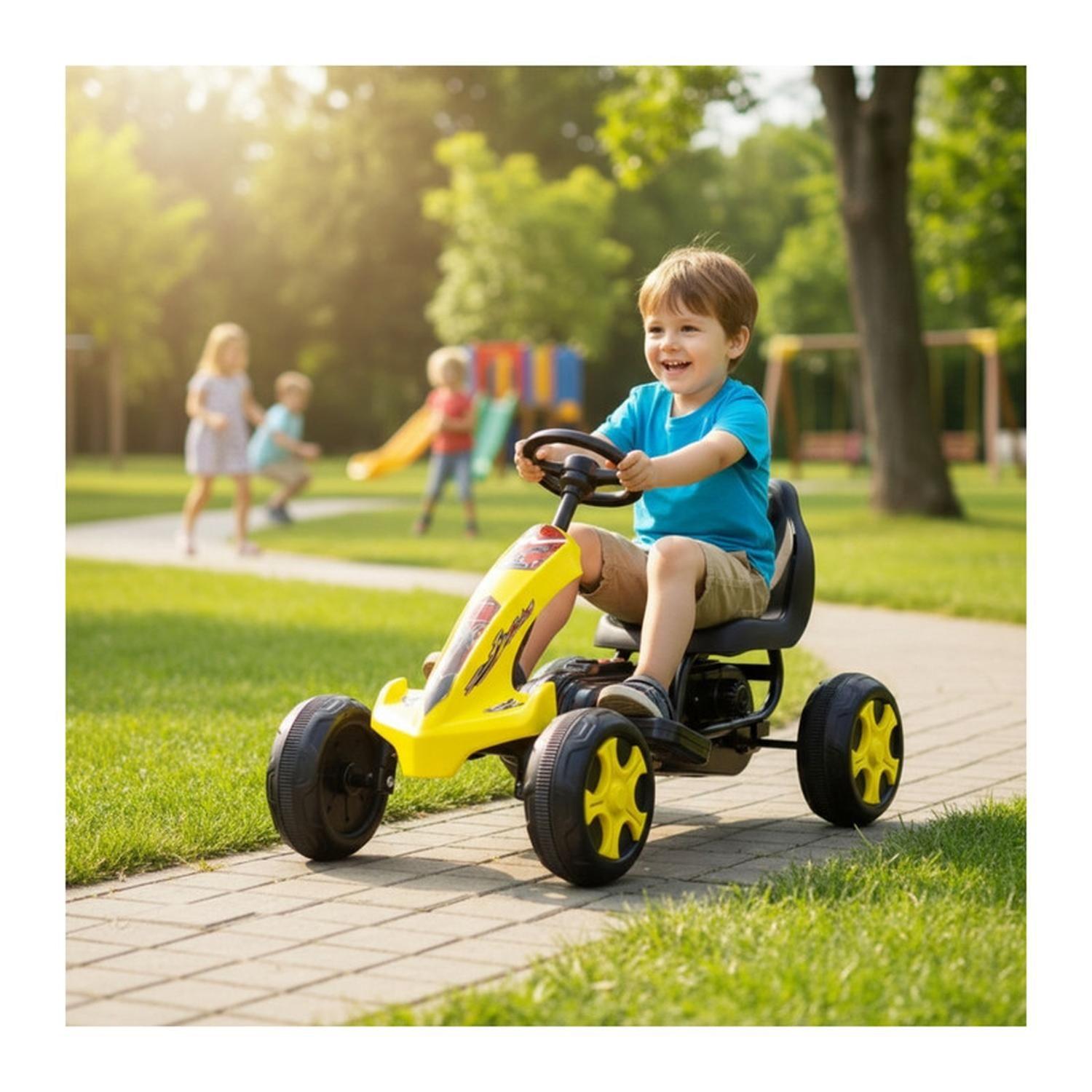 Auto Eléctrico Go Kart Infantil Carrera Volt Amarillo-5