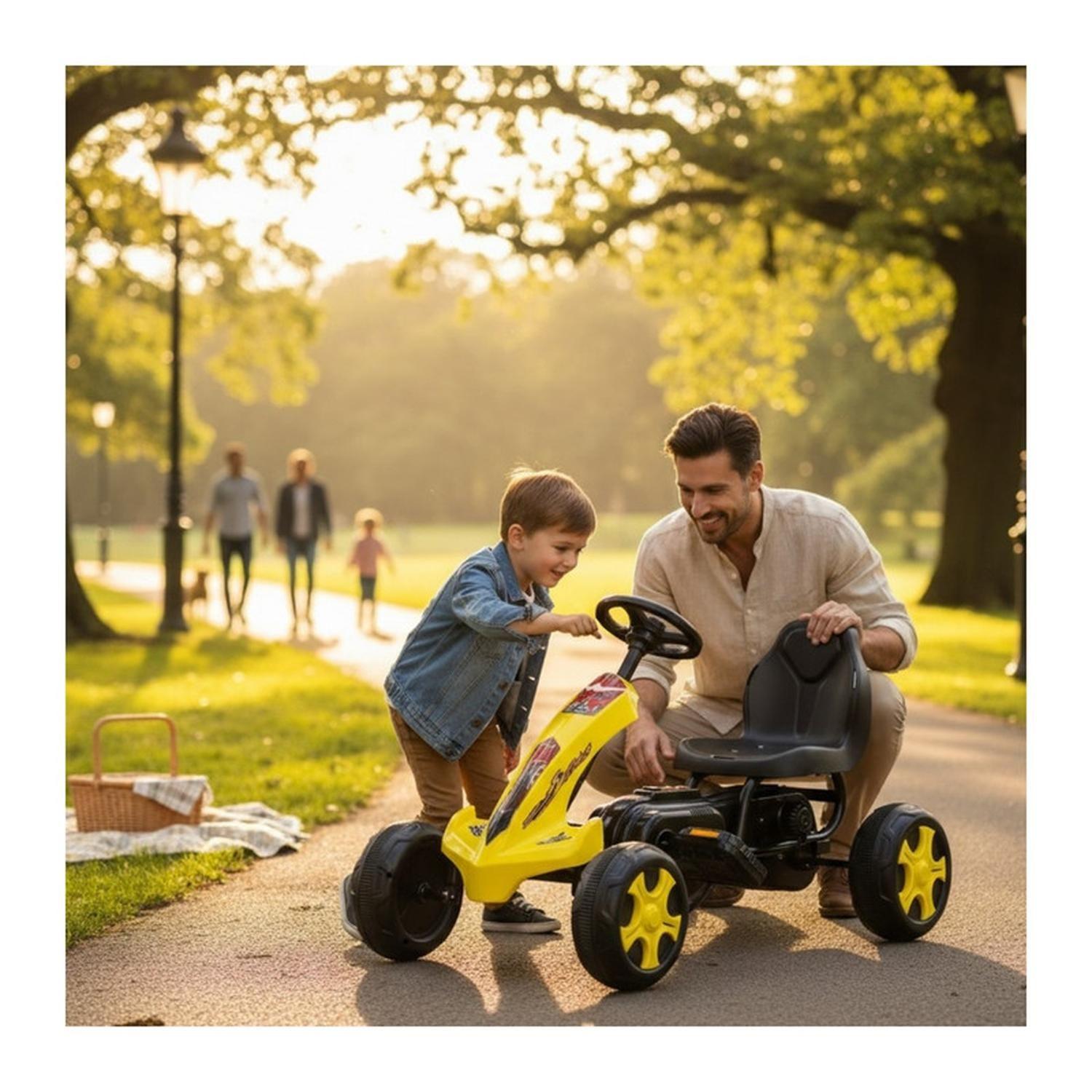 Auto Eléctrico Go Kart Infantil Carrera Volt Amarillo-6