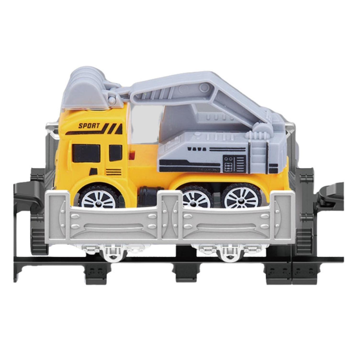 Tren De Juguete Pista 3 Vagones Camiones Luz Sonido Humo-9