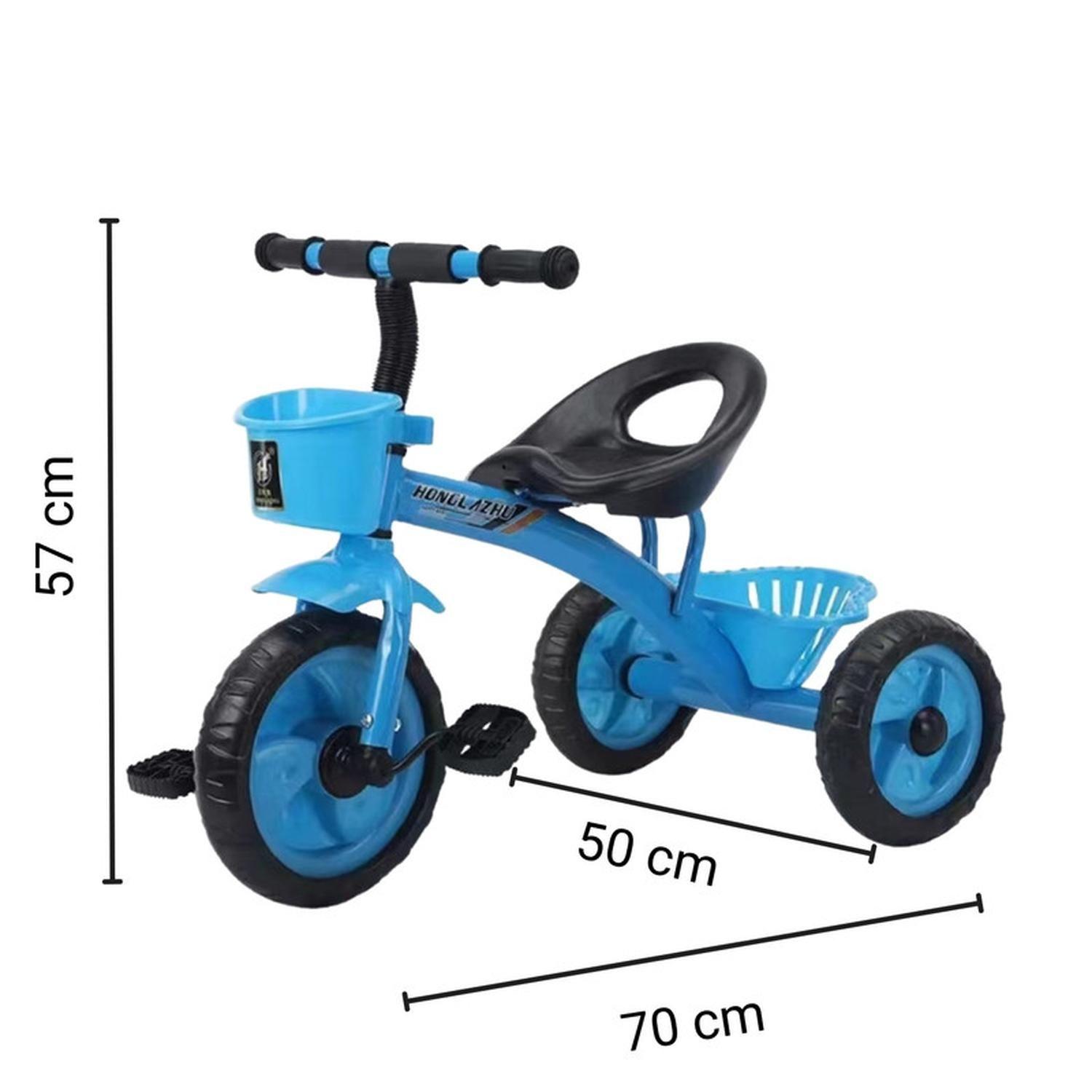 Triciclo Infantil Bici Con Canastos y Cintas Azul-4