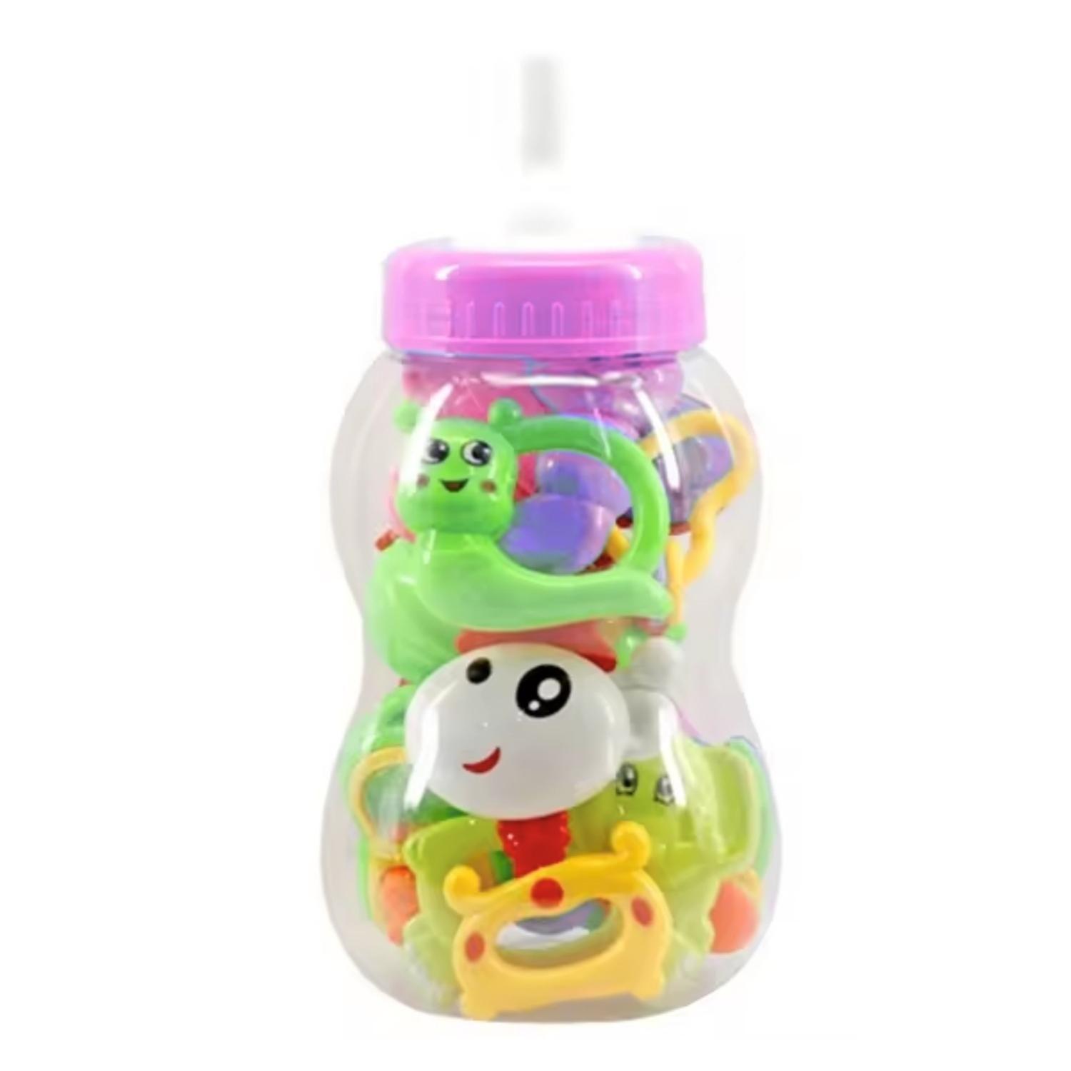 Set Sonajeros Cascabel Mordedor Bebe Rosado 10 Piezas-1