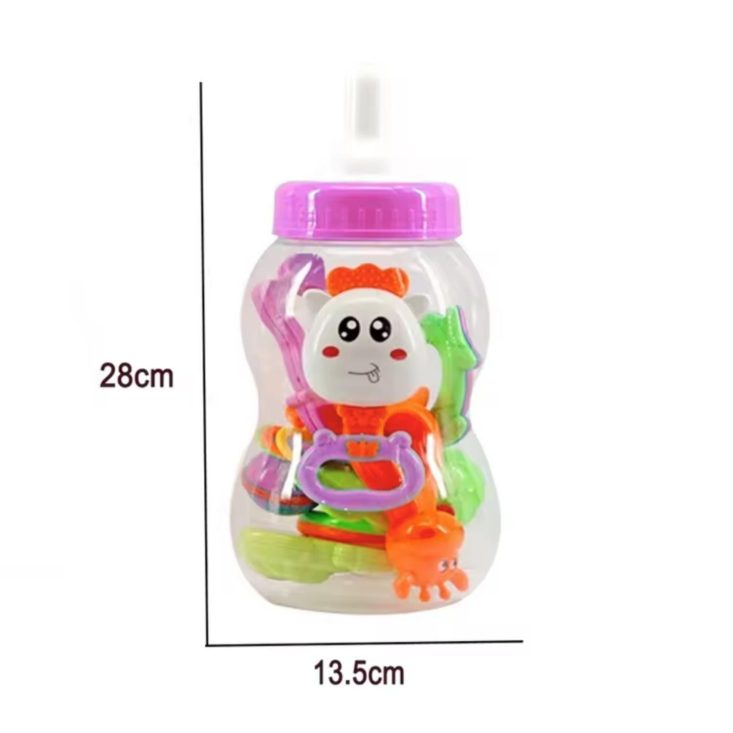 Set Sonajeros Cascabel Mordedor Bebe Rosado 10 Piezas-2