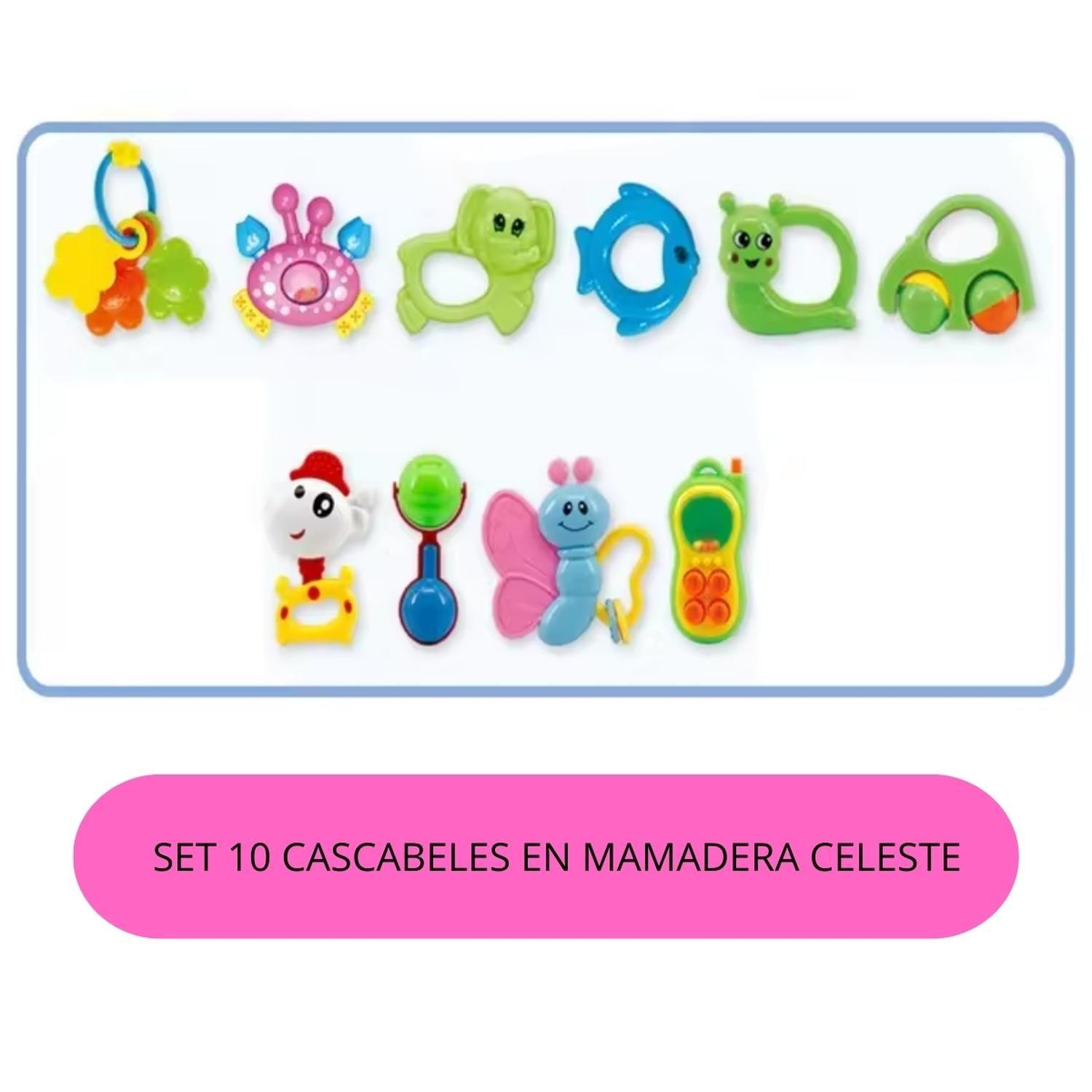 Set Sonajeros Cascabel Mordedor Bebe Rosado 10 Piezas-3