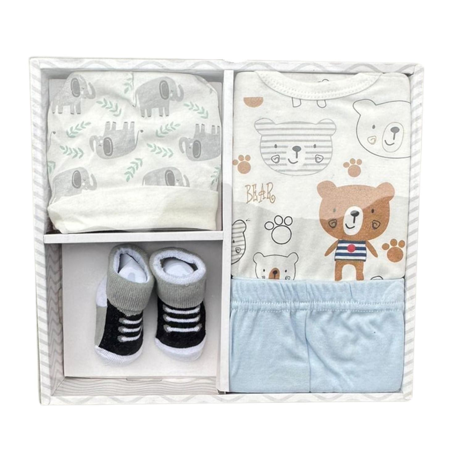 Set Bebe Ajuar Recien Nacido 4 Piezas En Caja Regalo Niñ0-3