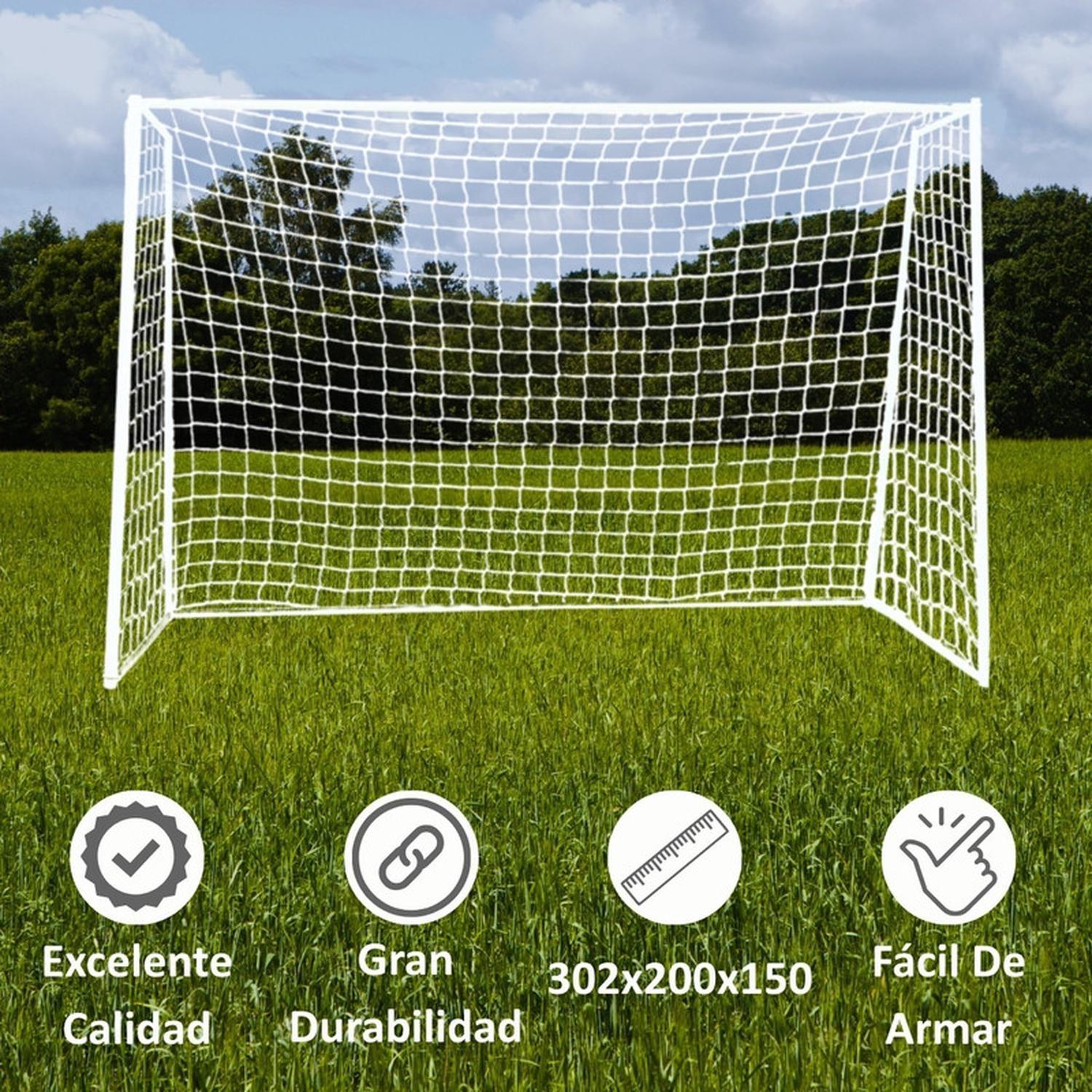 Pack 2 Arcos Futbol Baby Metalico Fierro Red 3X2 Metros-2