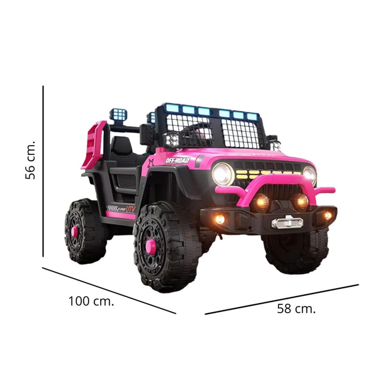 Auto Eléctrico Infantil Jeep Blaze Batería Control Rosado-4