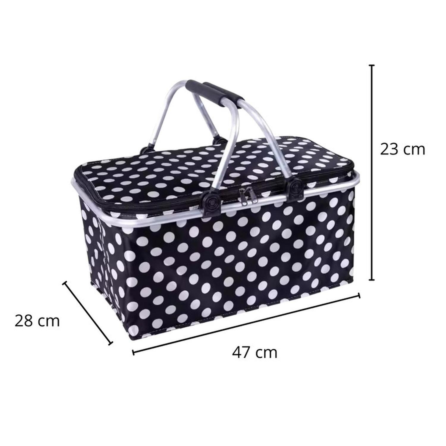 Bolso Termico Plegable Puntos Negros Cooler Canasta Picnic-3