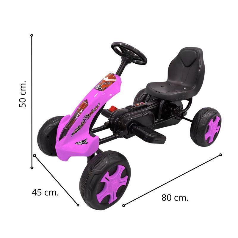 Auto Batería Go Kart Eléctrico Infantil Volt Rosa -2