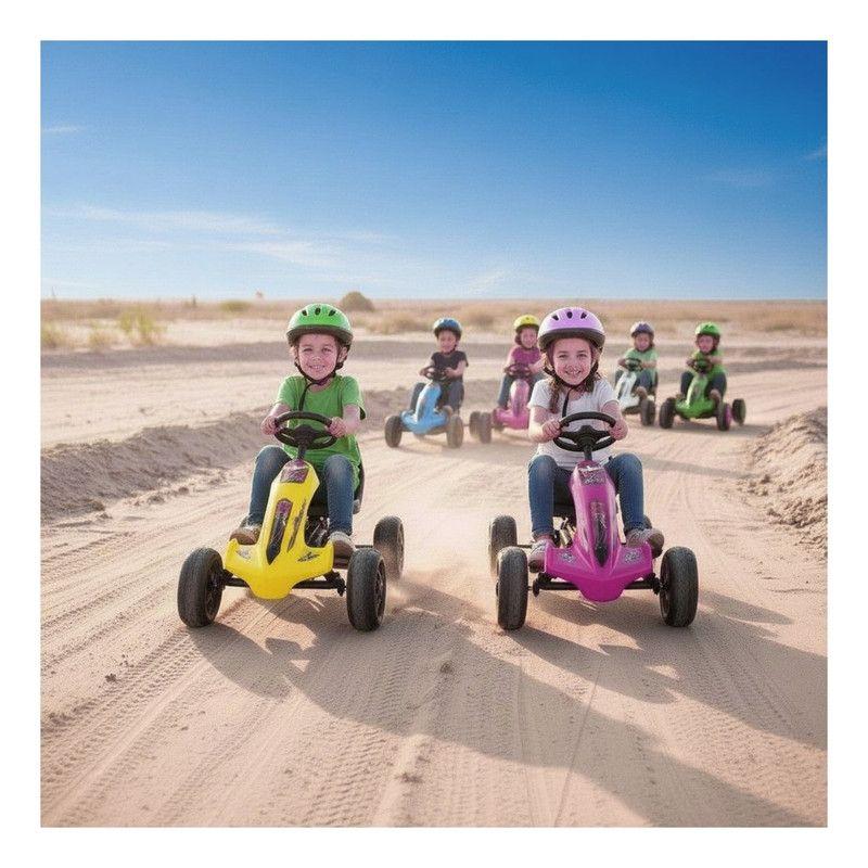 Auto Batería Go Kart Eléctrico Infantil Volt Rosa -5