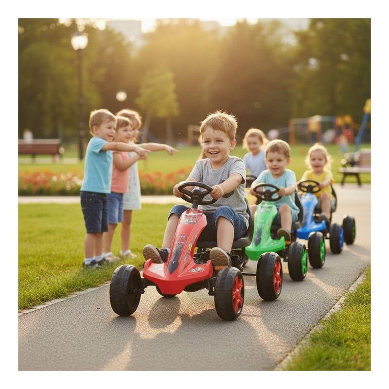 Auto Batería Go Kart Eléctrico Infantil Volt Rosa -6