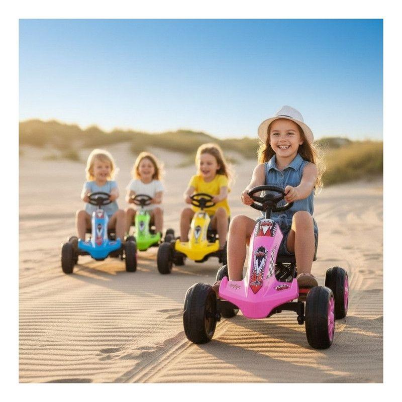 Auto Batería Go Kart Eléctrico Infantil Volt Rosa -7