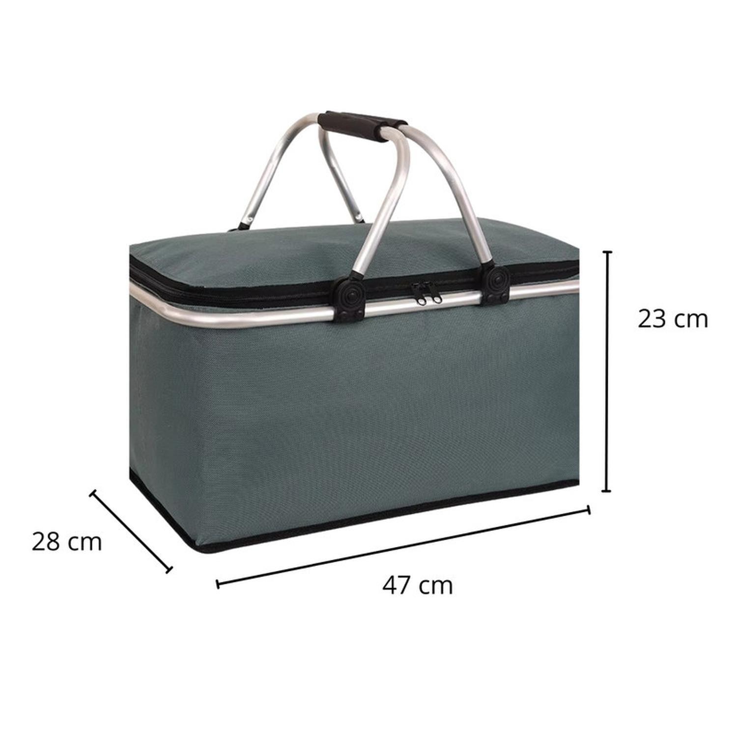 Bolso Termico Plegable Gris Cooler Canasta Picnic-3