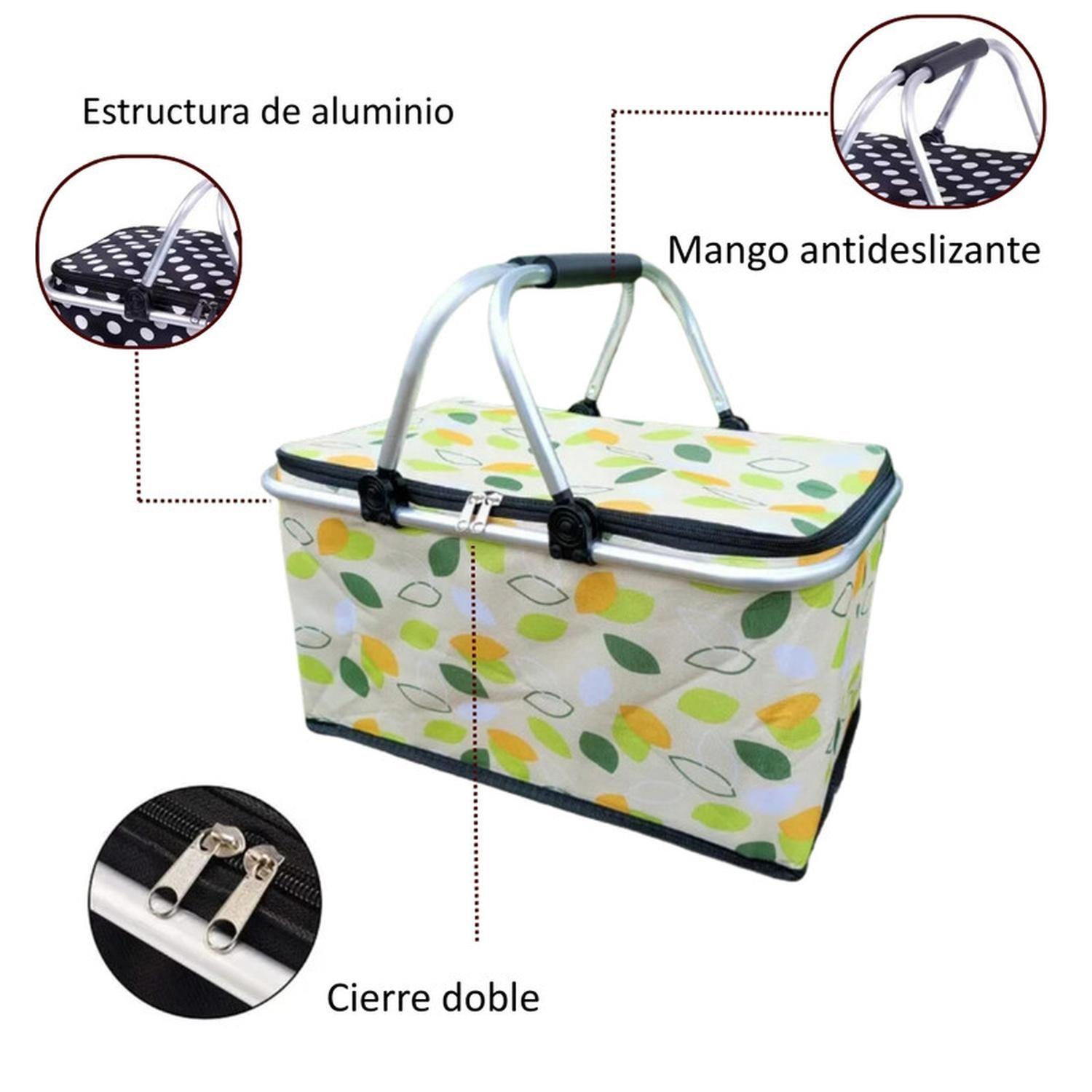 Bolso Termico Plegable Cooler Canasta Picnic Semillas-2