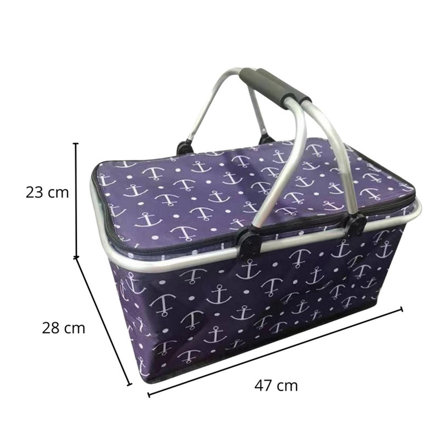 Bolso Termico Plegable Anclas Cooler Canasta Picnic-3