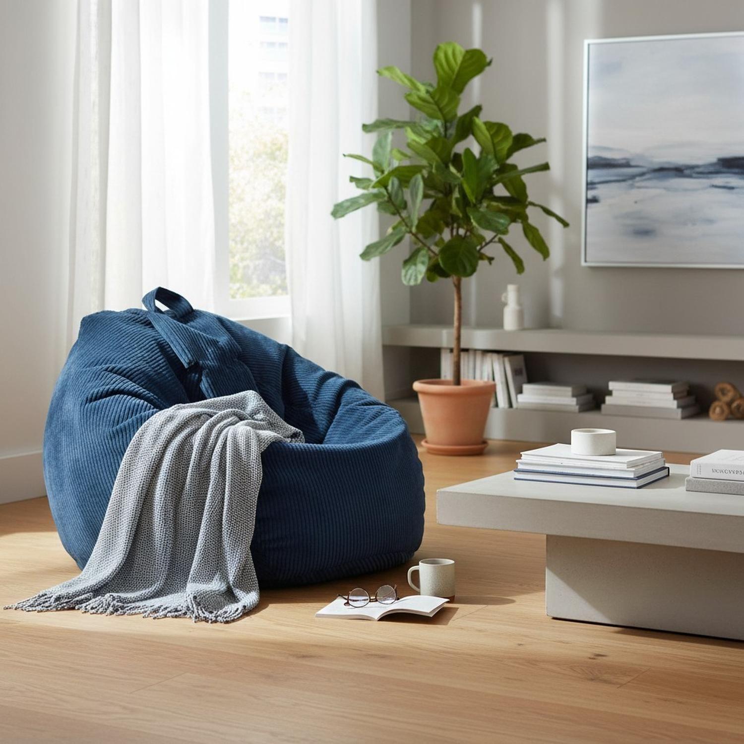 Puff Sillon Pera Cotele Gamer Ninos 100 X 120 Cm Azul-8