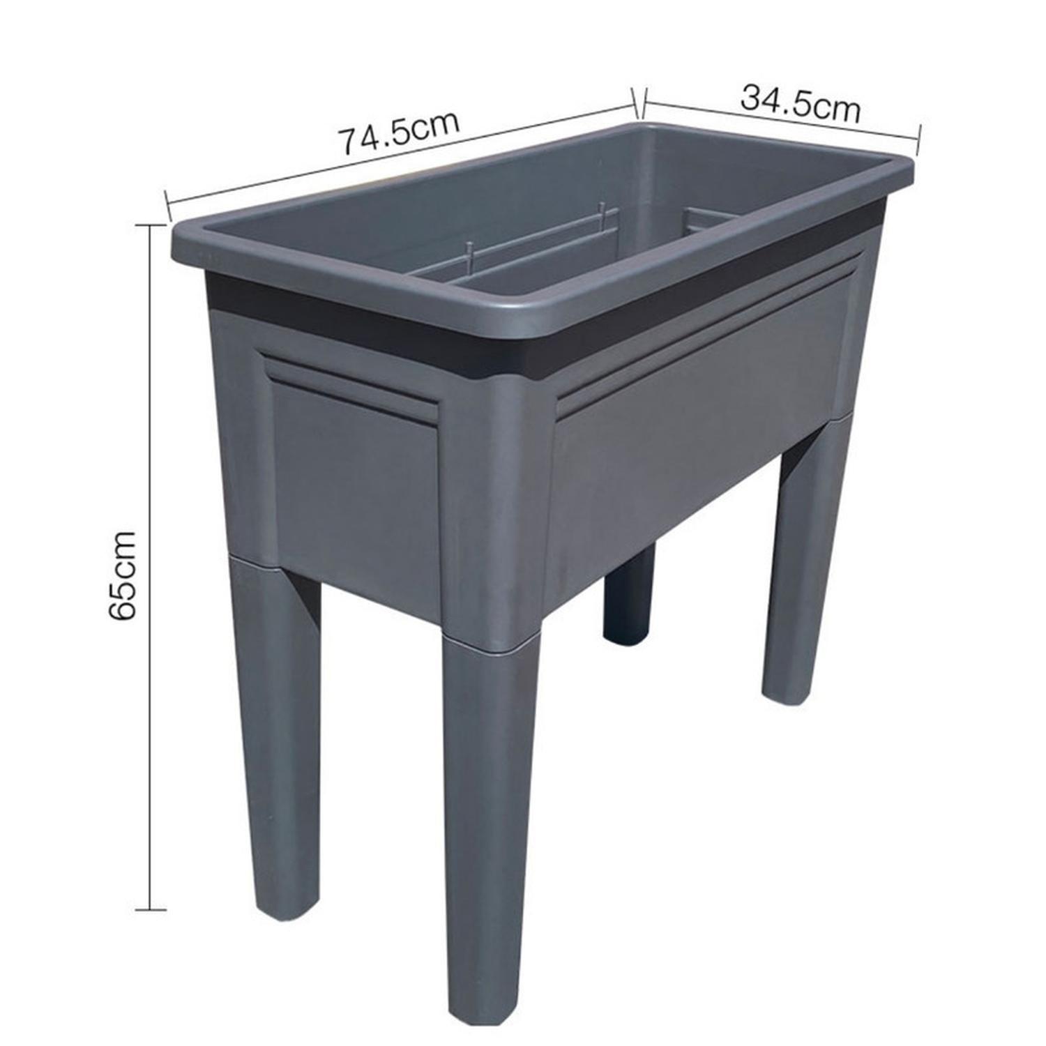 Jardinera Elevada Macetero Para Huerto Con Patas Gris-3