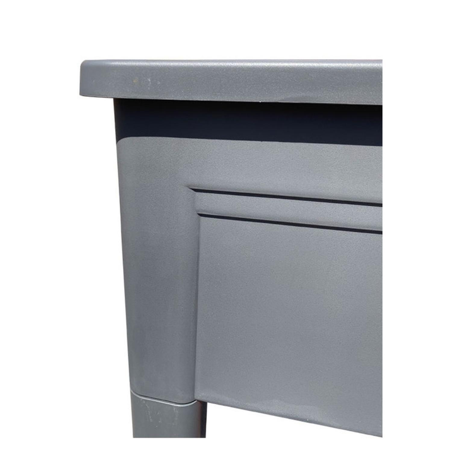 Jardinera Elevada Macetero Para Huerto Con Patas Gris-5