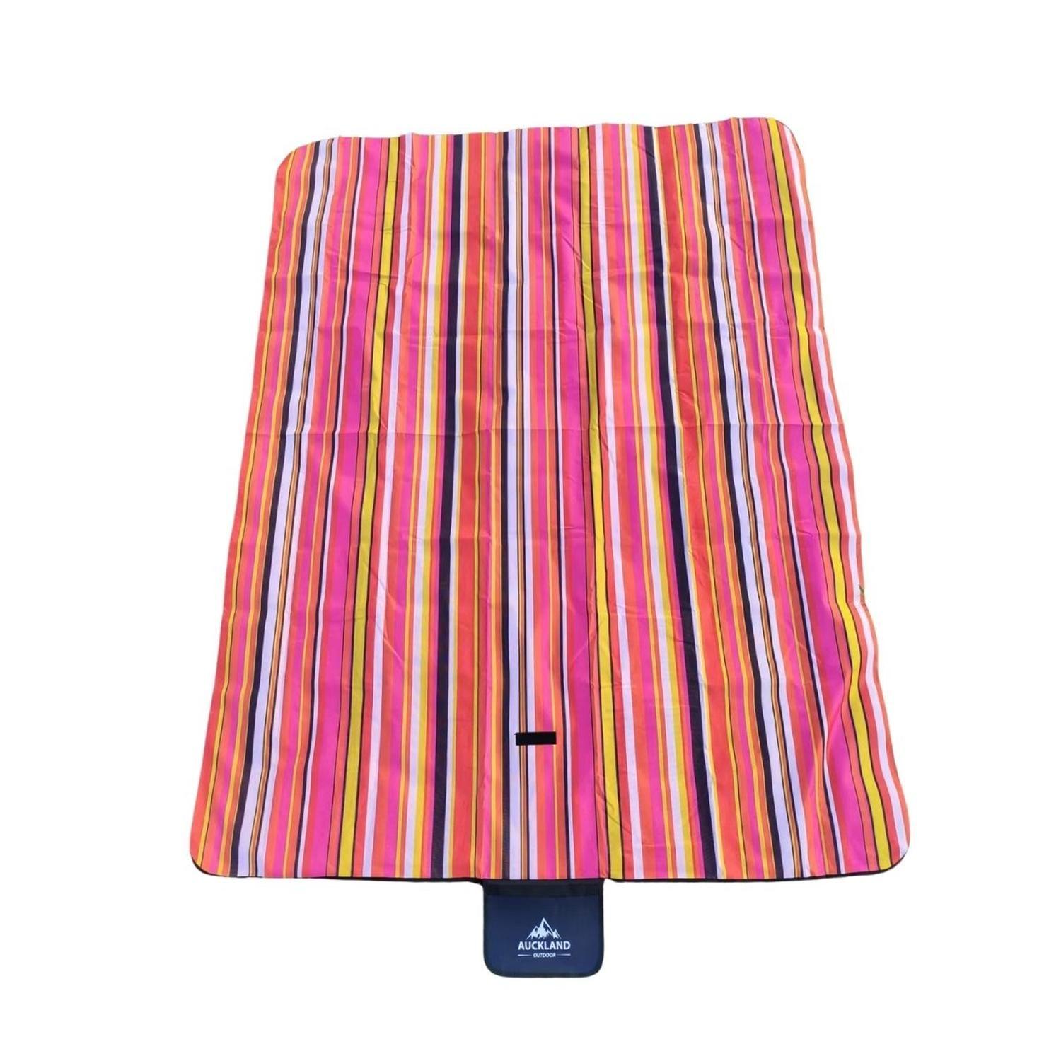 Manta Picnic Impermeable Rayas Fucsia 150X180 Camping Playa-2