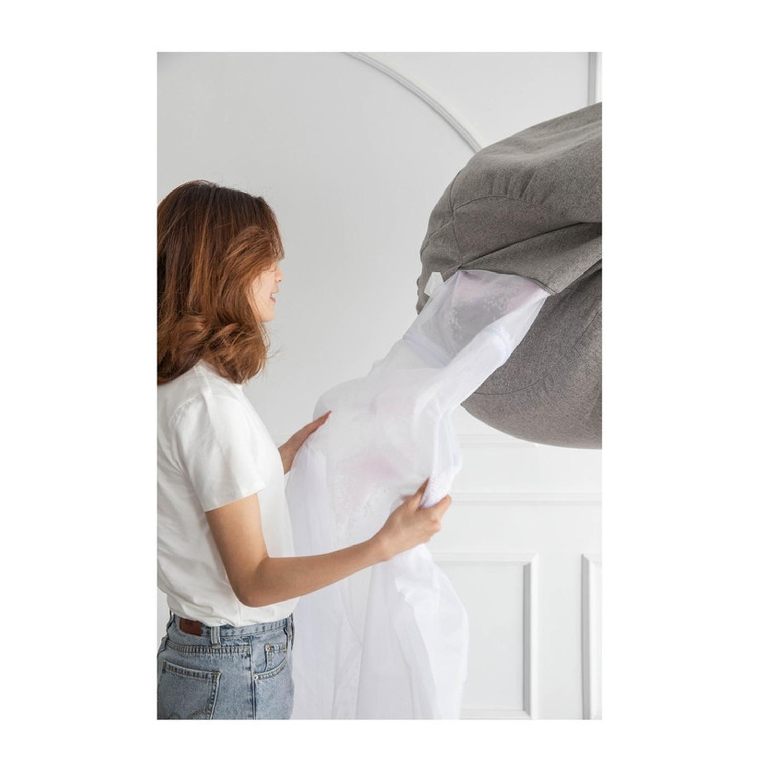 Puff Pera Simil Lino 90X110 Cm Gris-3