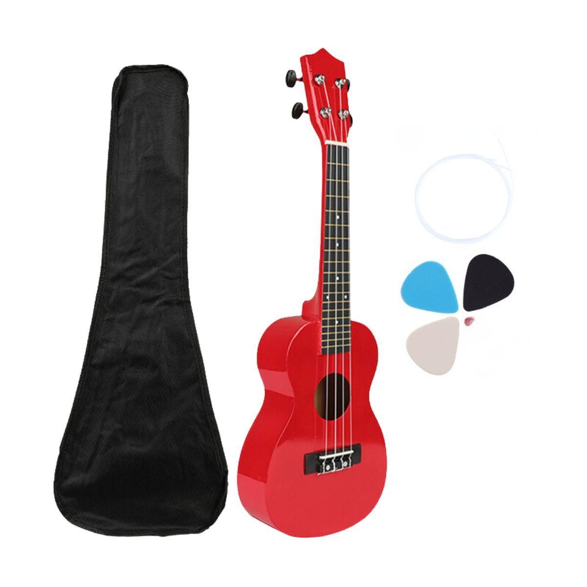 Ukelele 21". Incluye Funda. Color Rojo-0