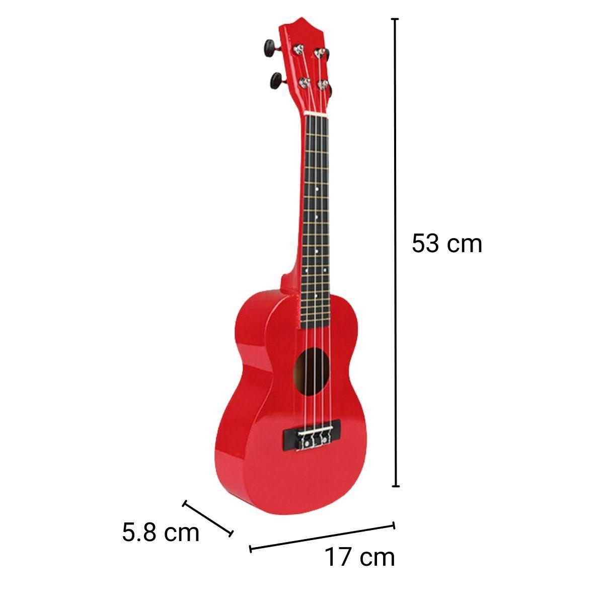 Ukelele 21". Incluye Funda. Color Rojo-2