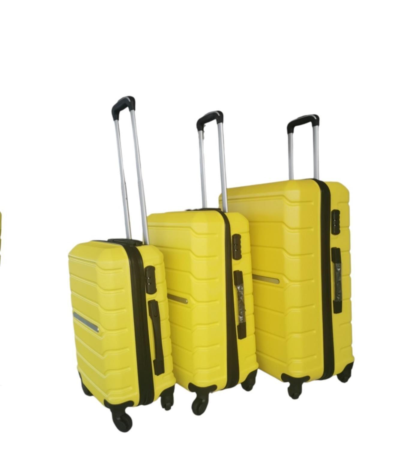 Set De 3 Maletas Viaje De Abs Amarilla S - M - L-1