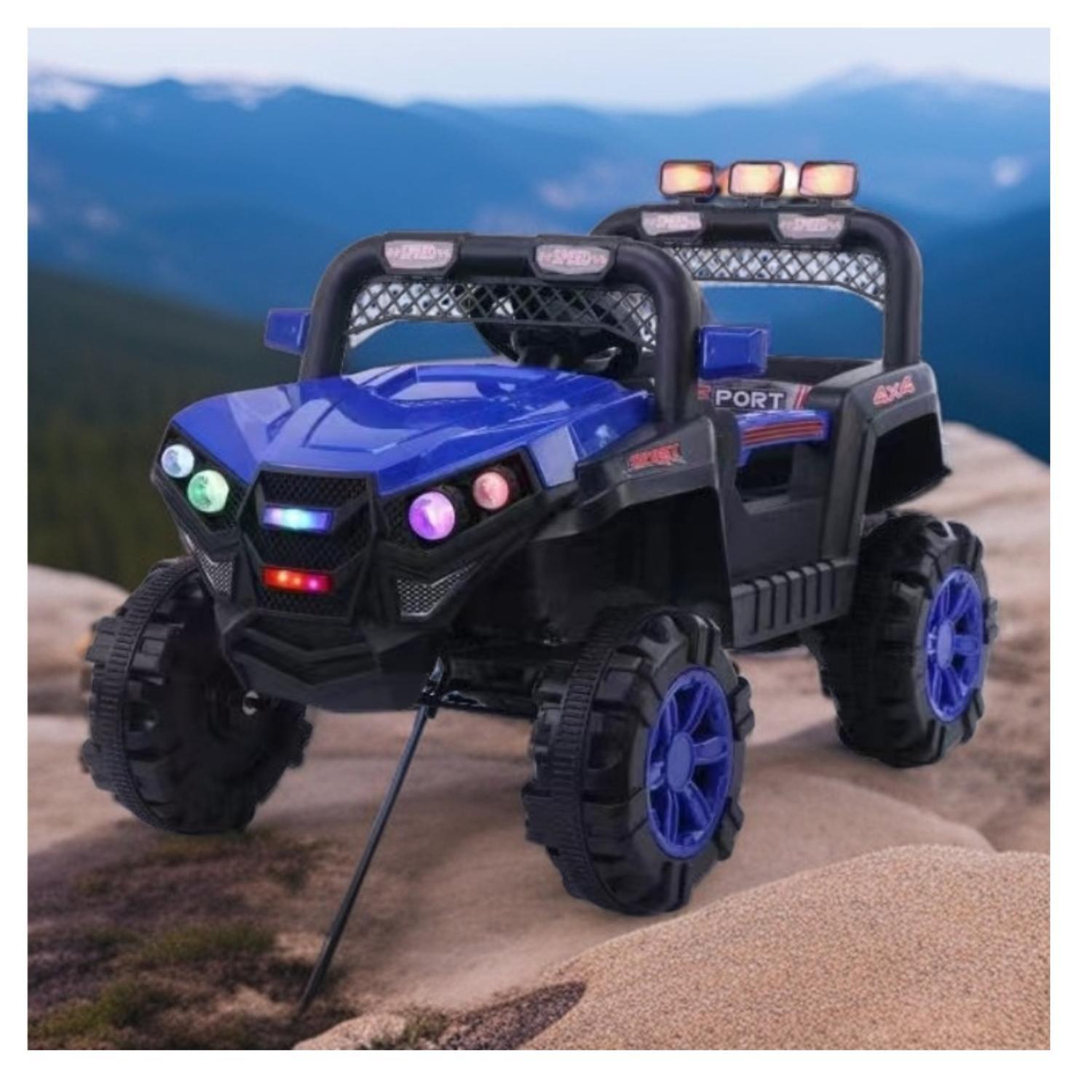 Auto Electrico Infantil Jeep Batería Con Control 2069 Azul-3